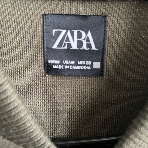Zara vintage Classic olive  Green bomber jacket medium - Picture 2 of 8